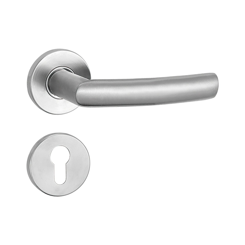 Contemporary Alloy Thick Door Plate Lock Handle Silent Door Lock Handle Chrome and Black Aluminum Alloy Window Door Handles