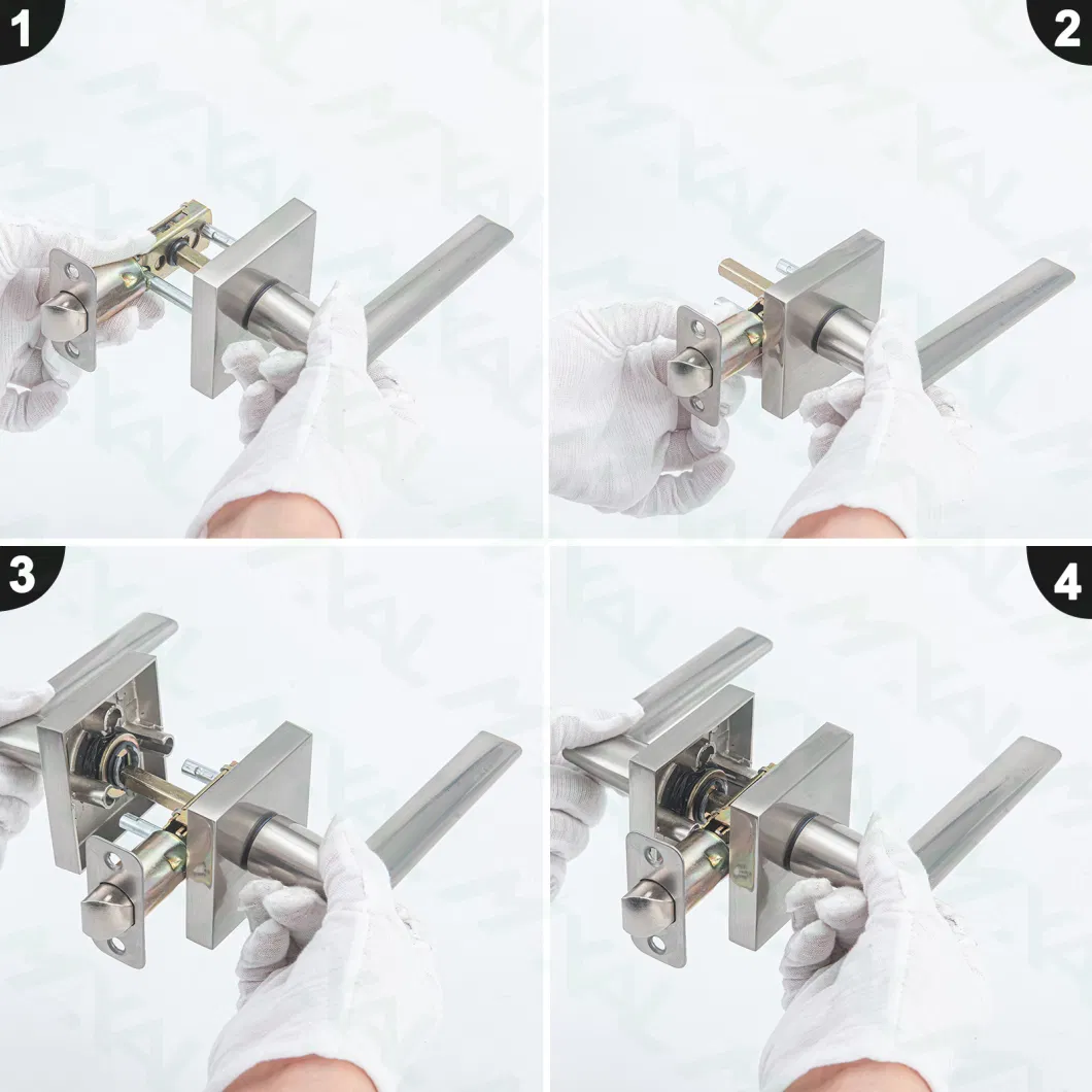 Square Handle Passage Door Lever with Zinc Alloy Interior Door Lock