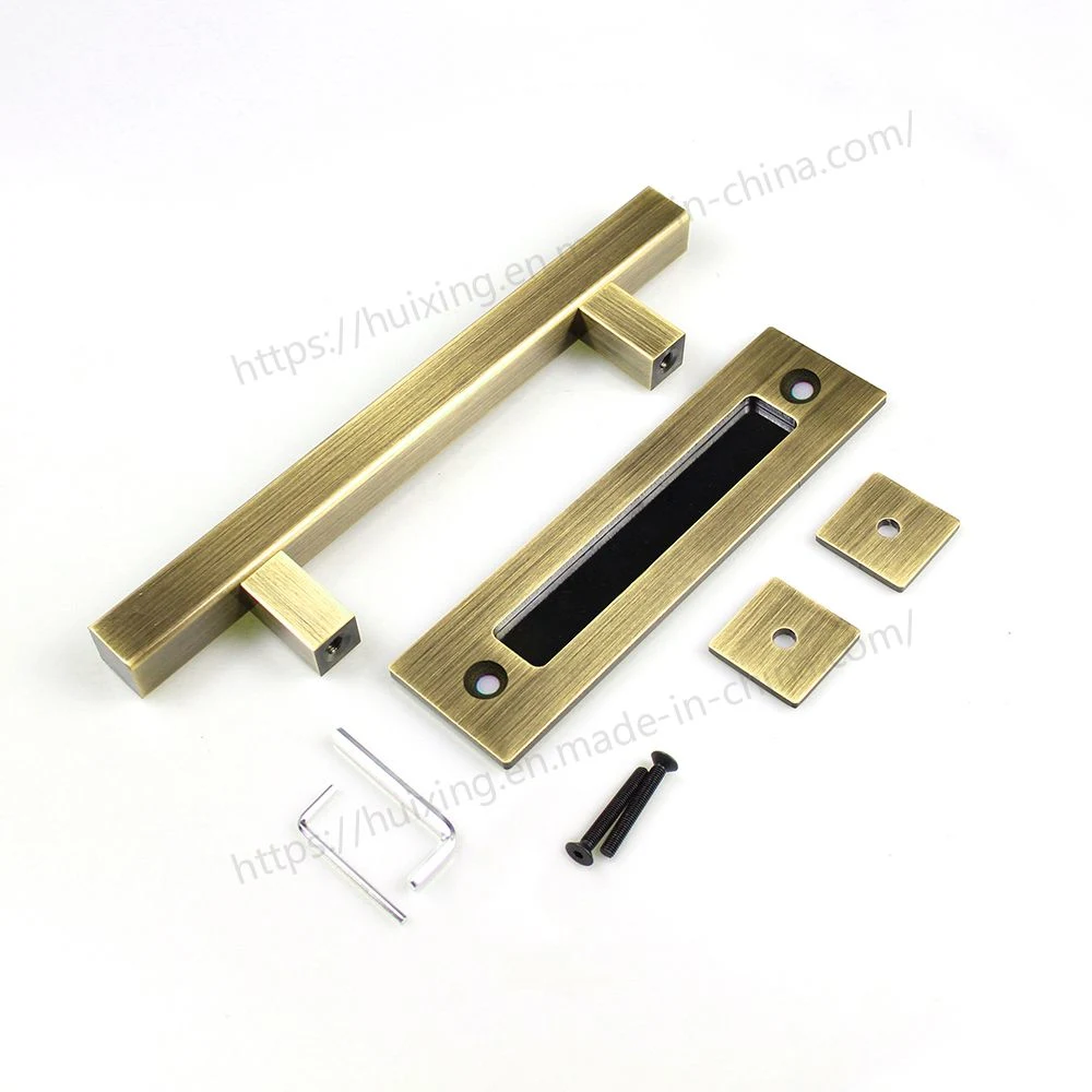 Custom Made Q235 Carbon Steel Modern Sliding Barn Door Hardware Kit Antique Square Tube Barn Door Handles