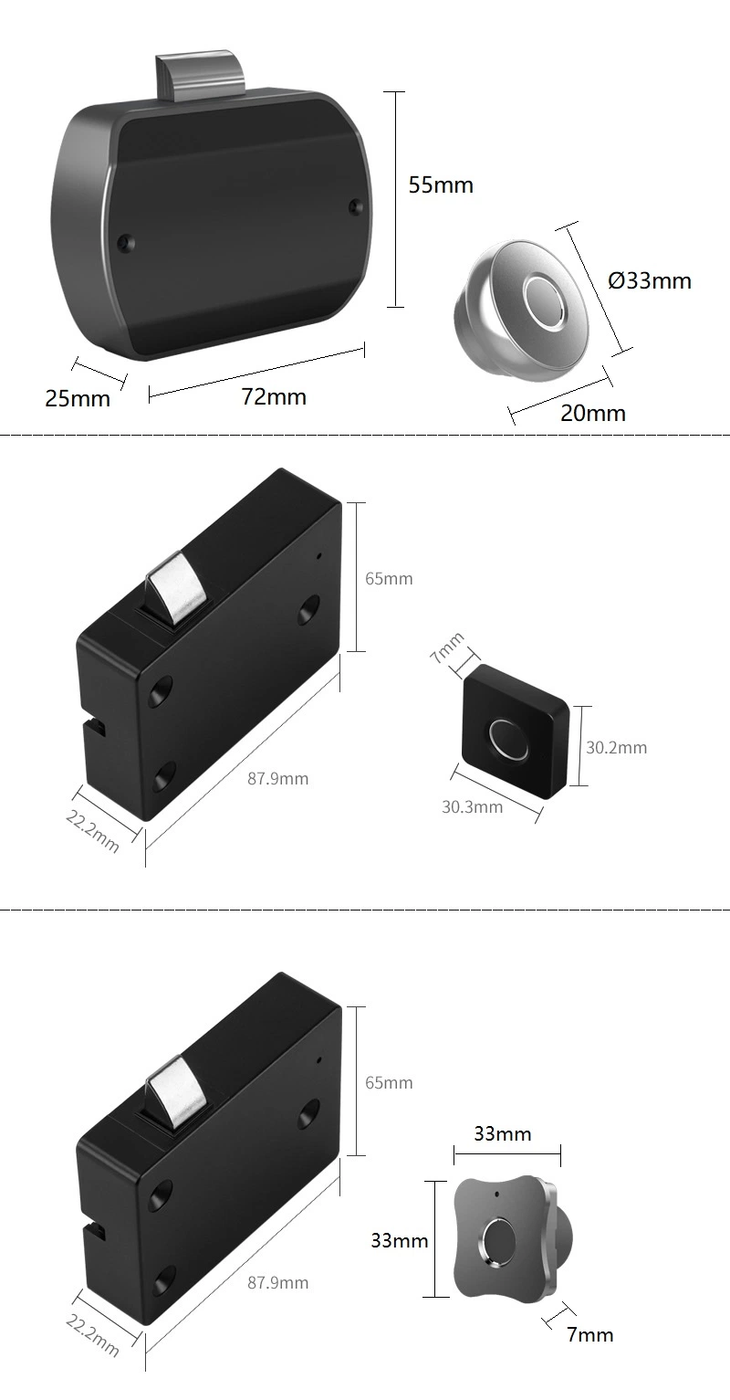 Fingerprint Biometric Smart Finger Print Lock Small Furniture Lock