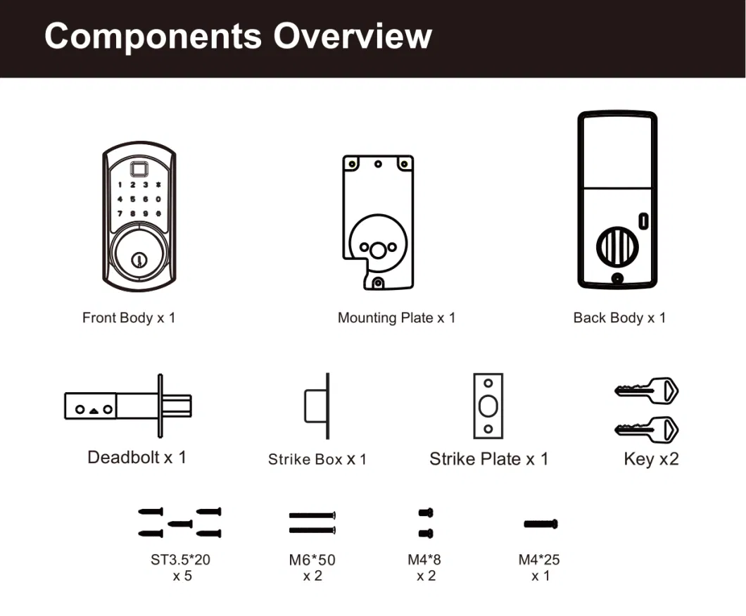 American Standard Keyless Entry Keypad Wireless Digital Password Fingerprint Smart Lock Tuya WiFi