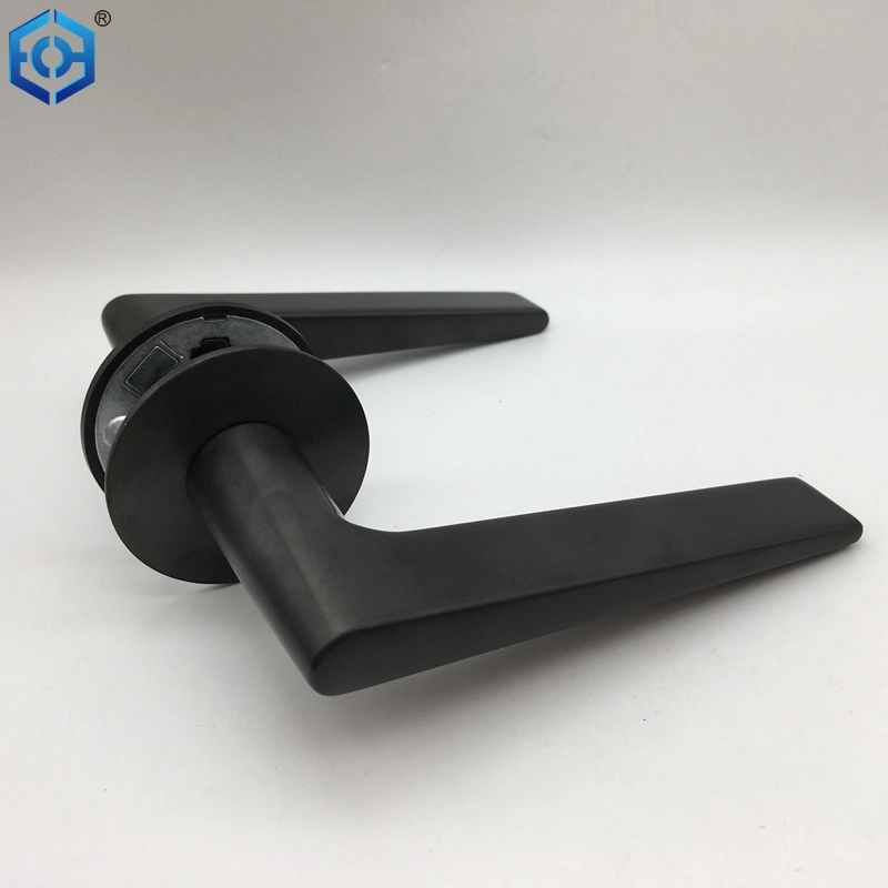 Black Magnetic Silent Room Door Levers Door Handle for Bedroom or Bathroom