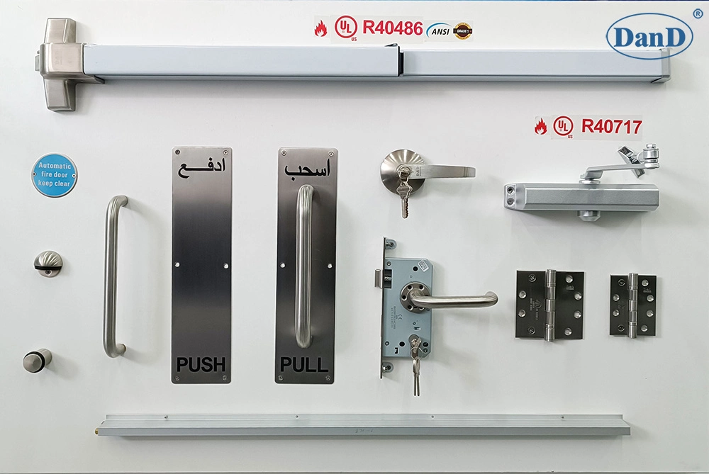 UL Listed Manufacturer Fire Rated Stainless Steel Door Hinge Hydraulic Door Closer Panic Exit Push Bar Lock Construction Wood Door Building Hardware Fitting