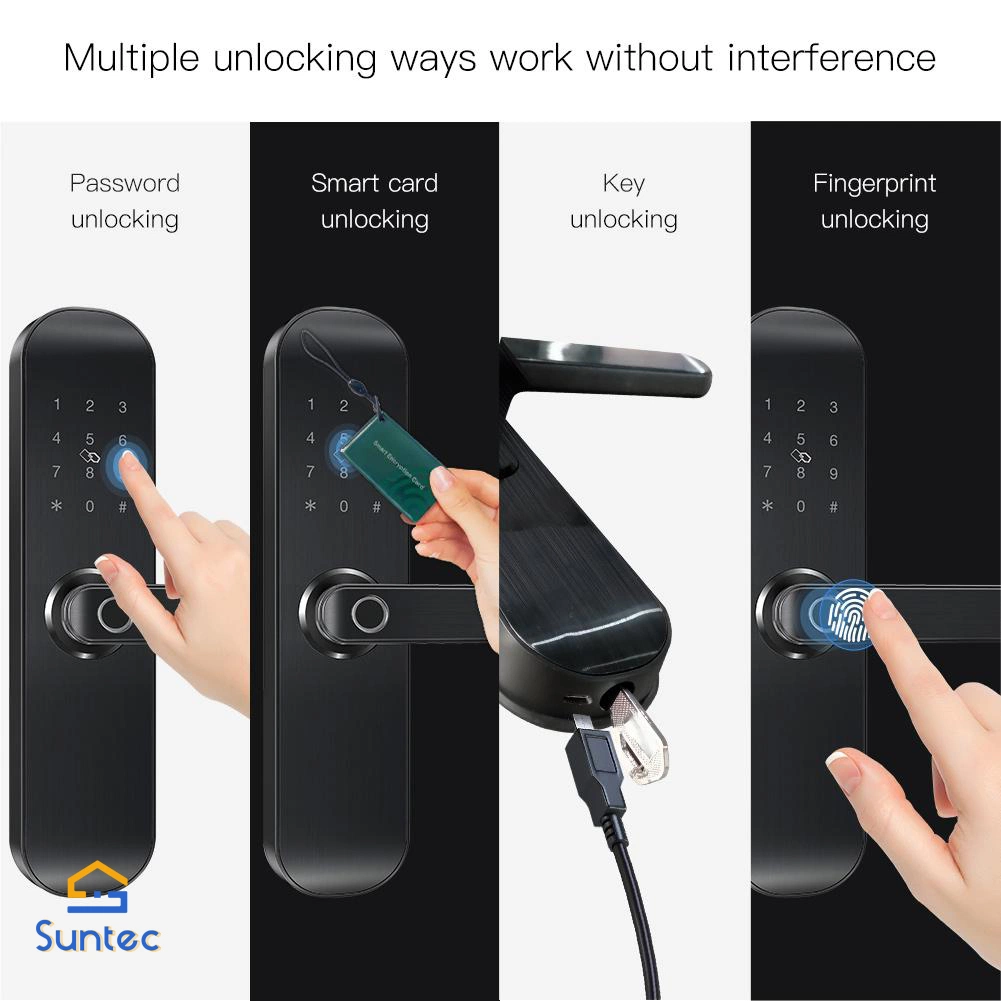 Security Smart Door Lock Tuya Electronic Door Lock Handle