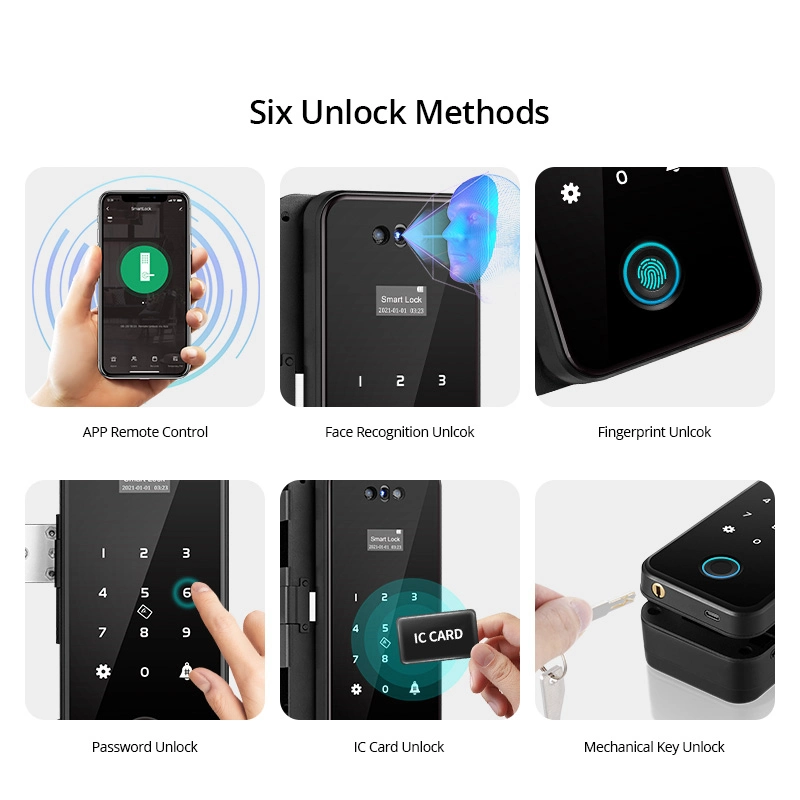 3D Facial Recognition Office Electronic Smart Fingerprint Lock for Sliding Door