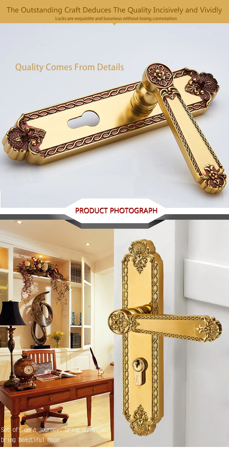 New Design Modern Safety Home Hardware Mortise Door Lock with Brass Lever Door Handle