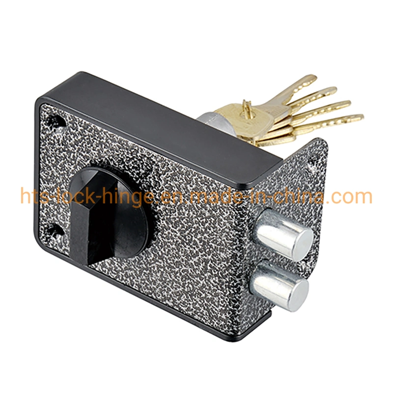 Safe Lock Home Products Hardware Door Rim Lock with Cylinder Square Round Bolt Roller Latch by Right&Left Hand Ironor Stainless Steel Rim Door Lock