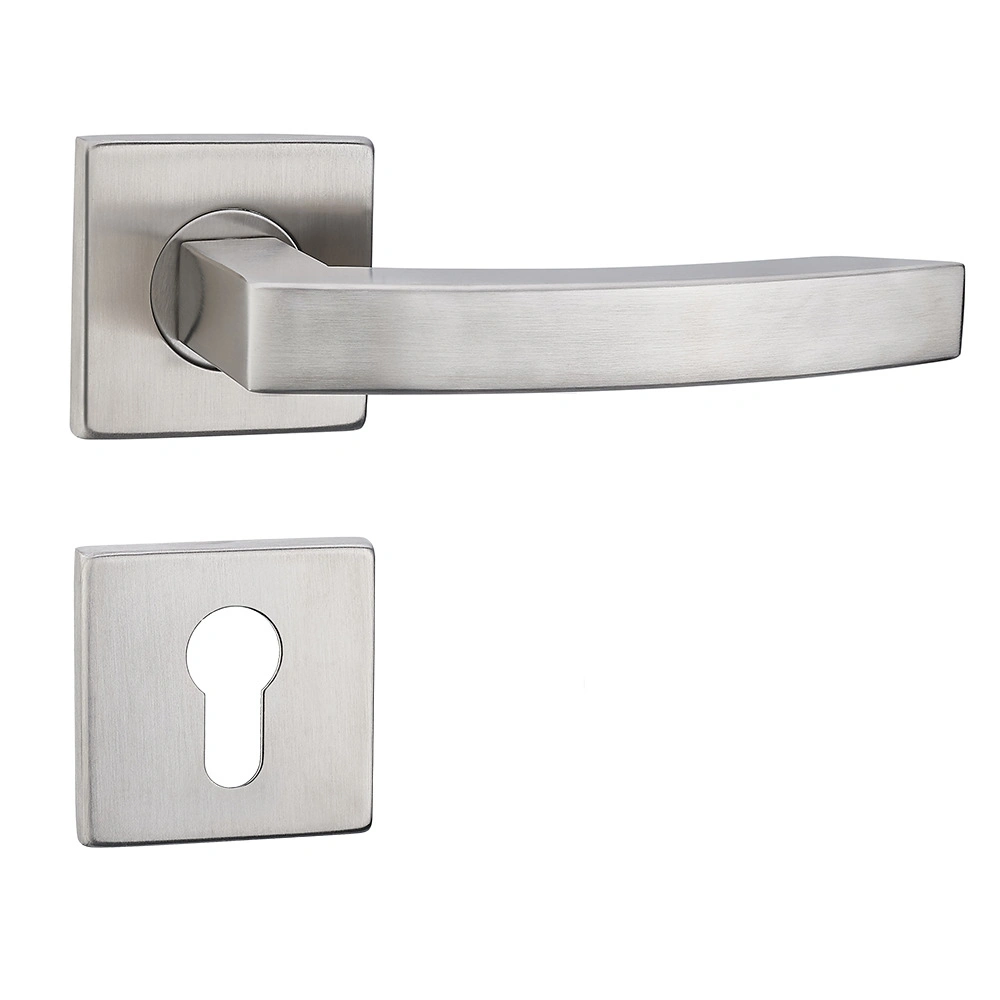 Modern Minimalist Internal Door 304 Stainless Steel Tube Lever Type Door Handles Hotel Office Bathroom Glass Interior Door Handle Door Hardware