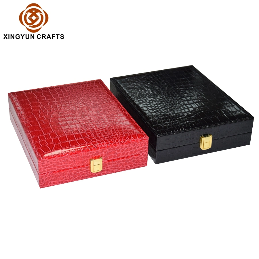 Custom High Quality Double Door Style Box Wooden Jewelry Packaging Gift Box with Golden Lock