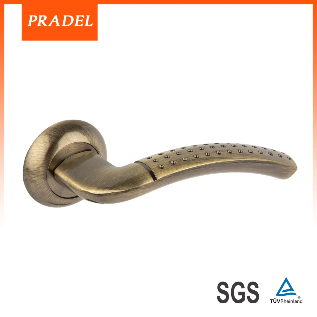 Popular High Quality Aluminium Door Lock Handles on Rosette Modern Bedroom Door Handle