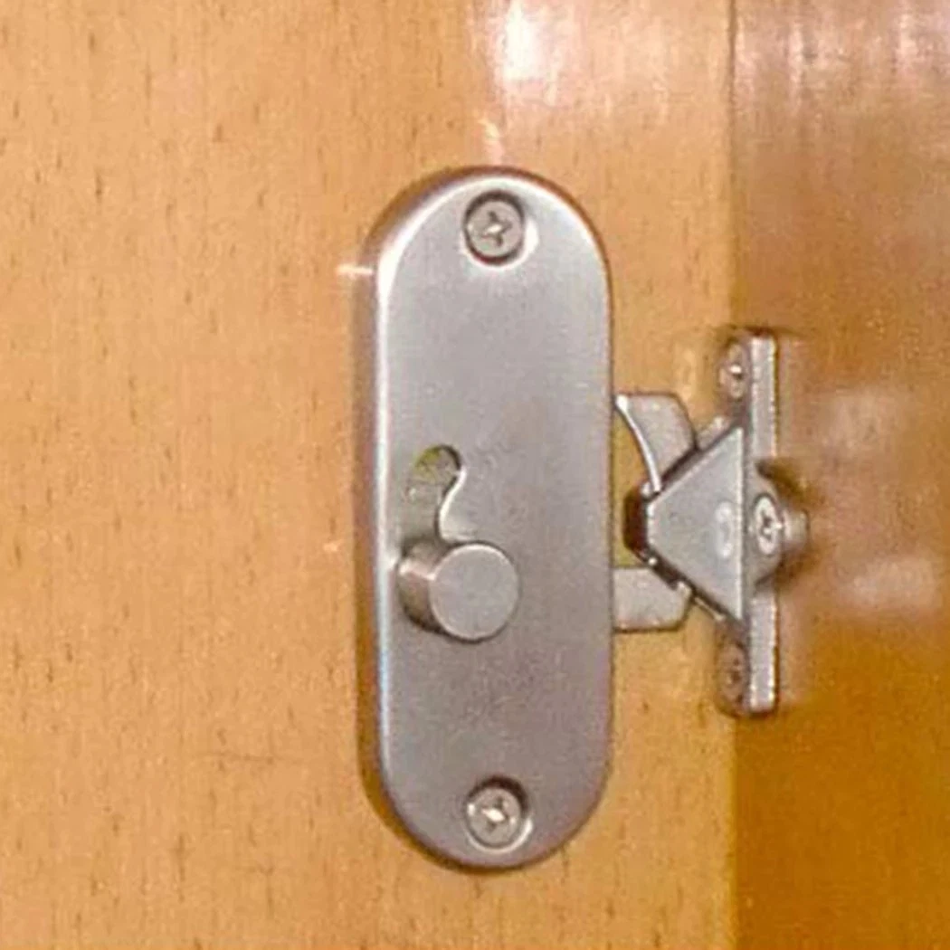 Lock 90 Degree Moving Door Right Angle Buckle Privacy Lock Stainless Steel Lock with Screw Home Sliding Moving Door Hardware