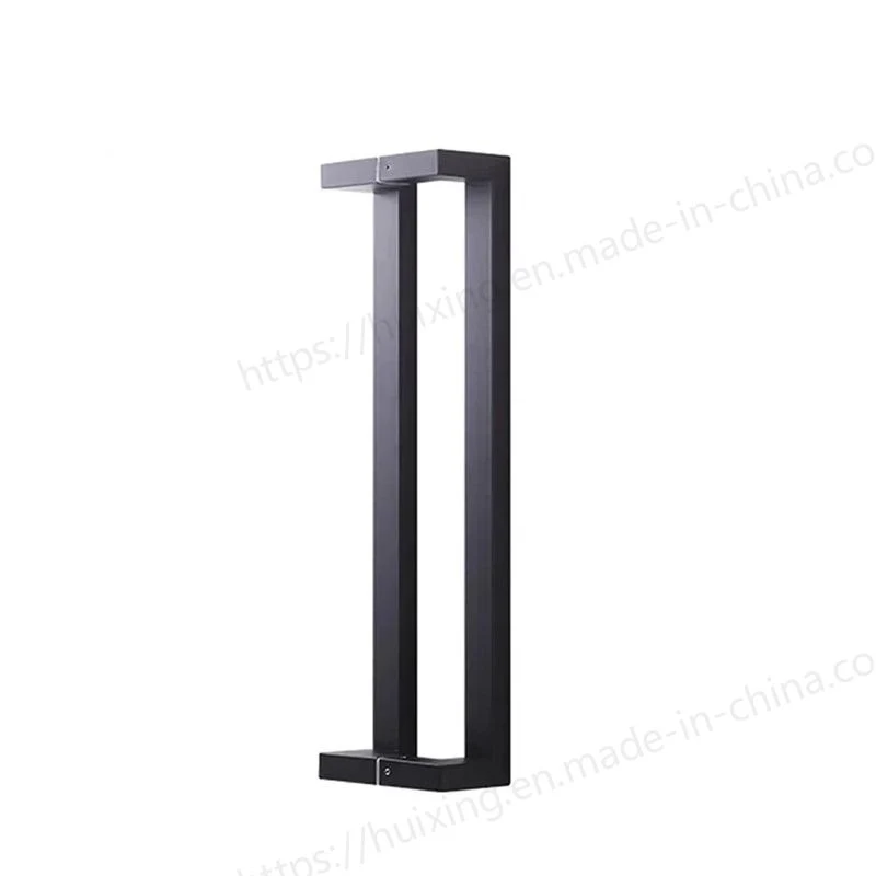 SS304 Black Double Sided Four Bend Offset Glass Door Pull Handles Stainless Steel Main Door Offset Square Pull Handle