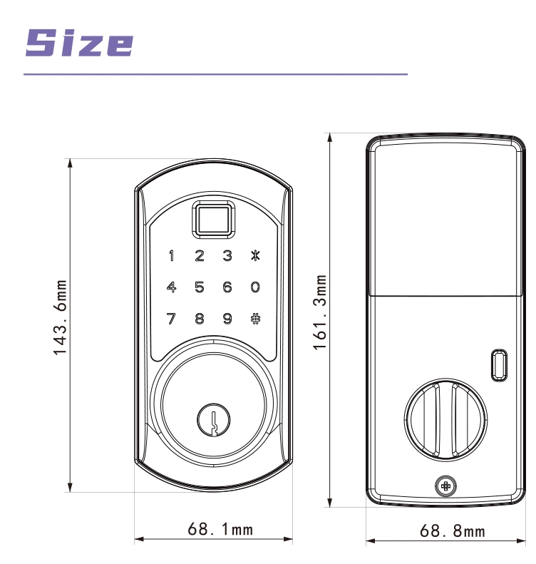 American Standard Keyless Entry Keypad Wireless Digital Password Fingerprint Smart Lock Tuya WiFi