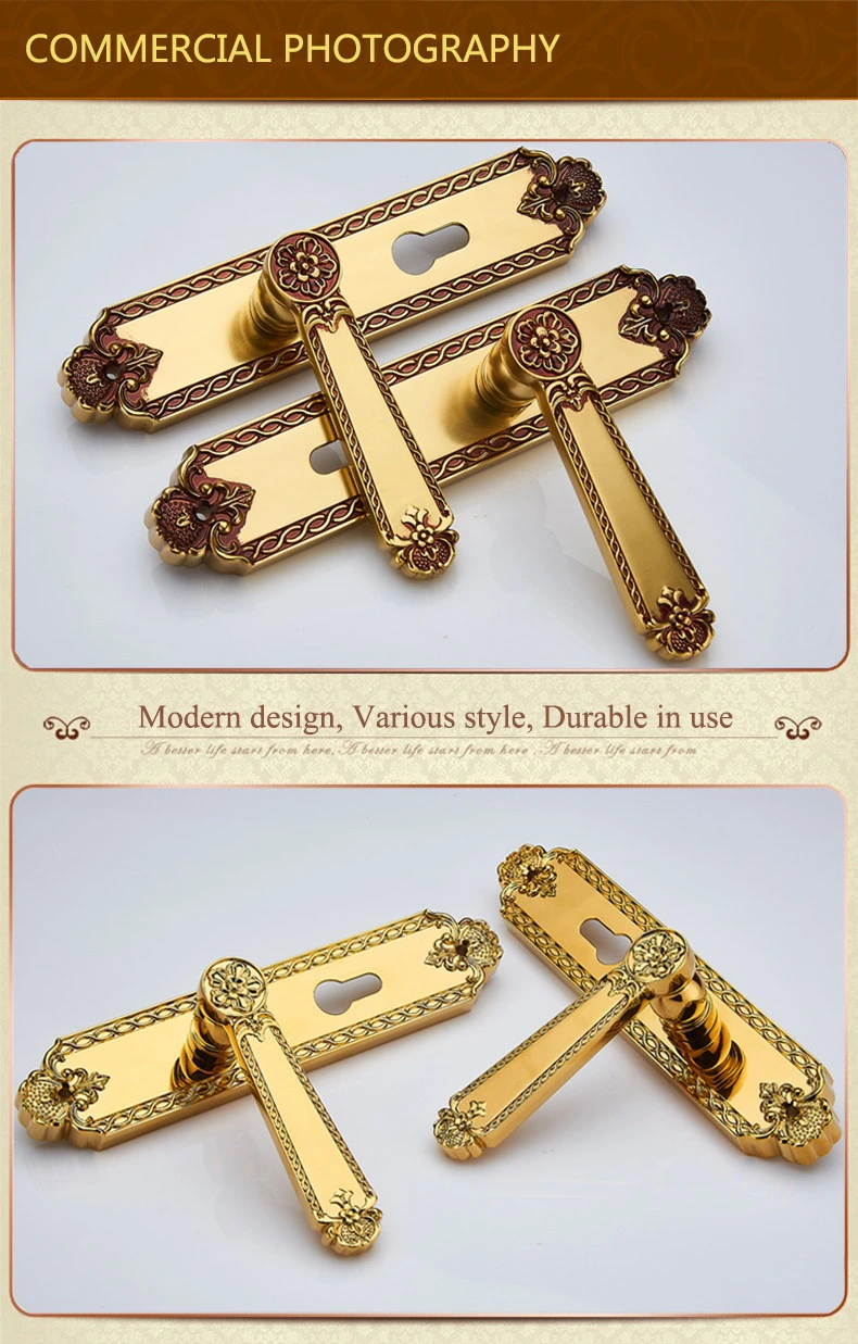 New Design Modern Safety Home Hardware Mortise Door Lock with Brass Lever Door Handle