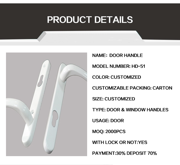 Customized White Aluminum Alloy Bedroom Handle for Modern Interior Door