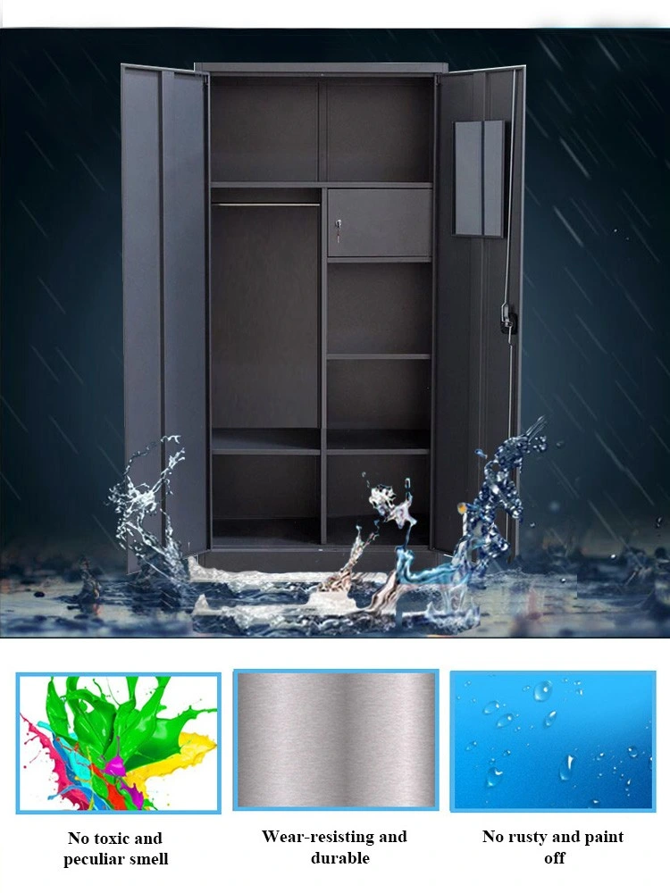 Door Bedroom Metal Wardrobe Stainless Steel Storage File Cupboard Locks