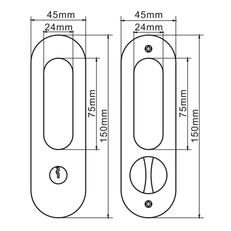 Lock 90 Degree Moving Door Right Angle Buckle Privacy Lock Stainless Steel Lock with Screw Home Sliding Moving Door Hardware