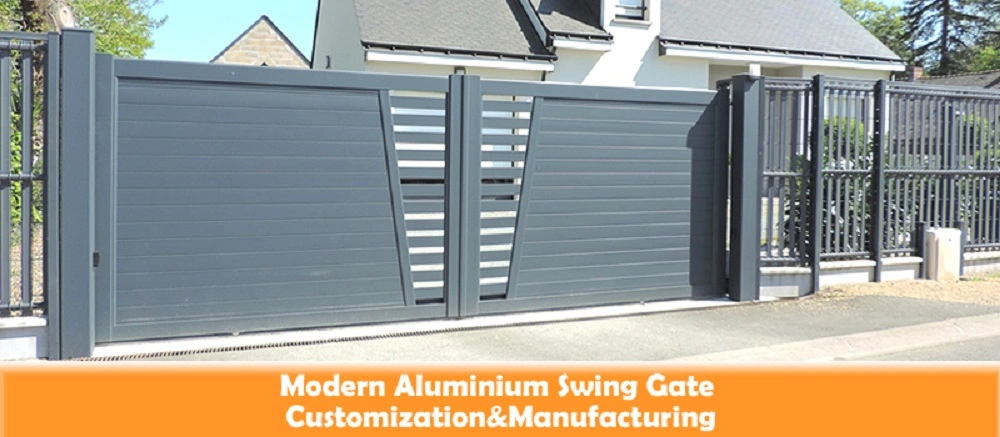 Automatic or Manual Decoration Exterior Latest Main Countryard Sliding Gate Design Garden Aluminum Double Swing Gate