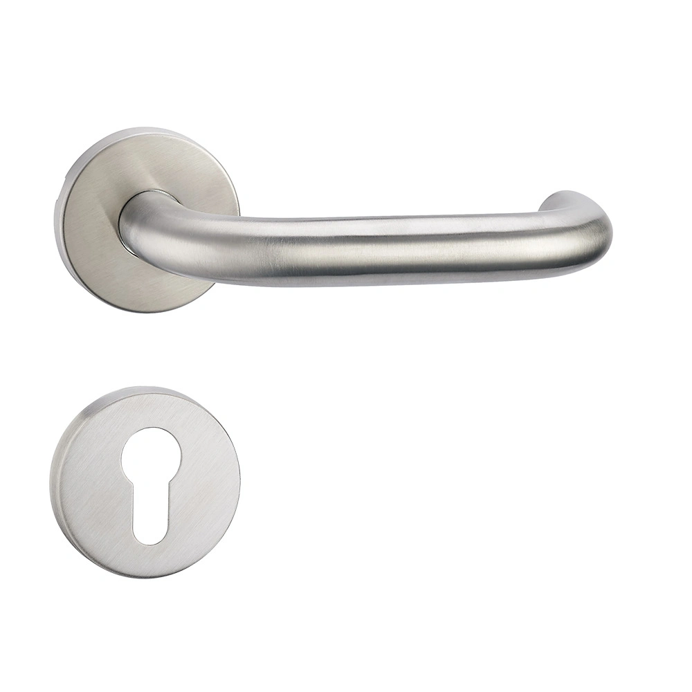 Modern Minimalist Internal Door 304 Stainless Steel Tube Lever Type Door Handles Hotel Office Bathroom Glass Interior Door Handle Door Hardware