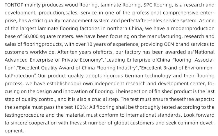 Luxury Wood Flooring E1 Class Waterproof Home Laminate Flooring for Home Decor