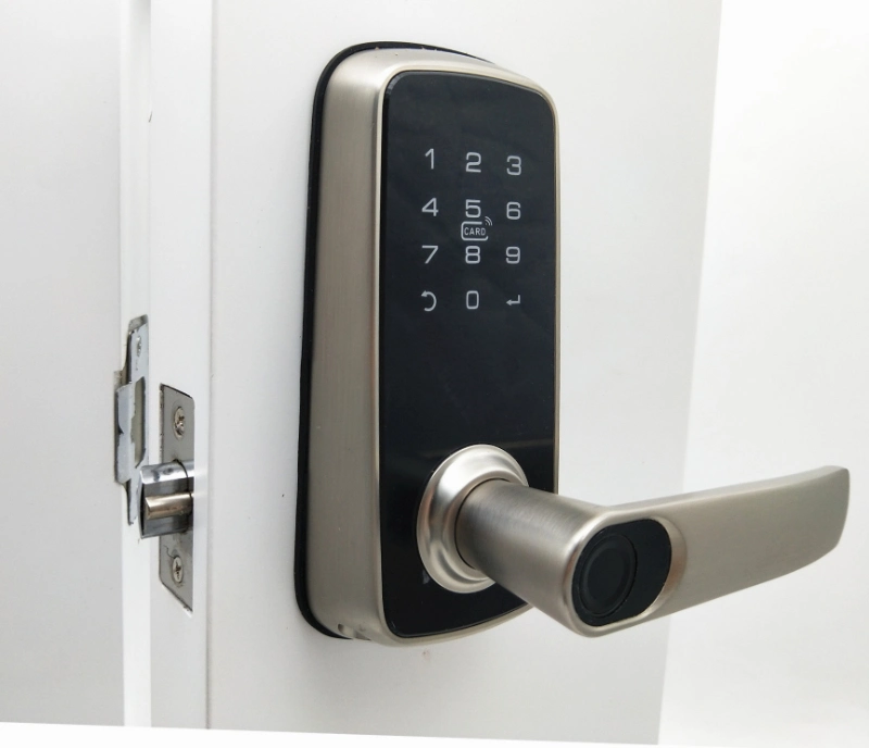Electronic Keyless Digital Keypad Handle Smart Door Lock with Mechanical Keys