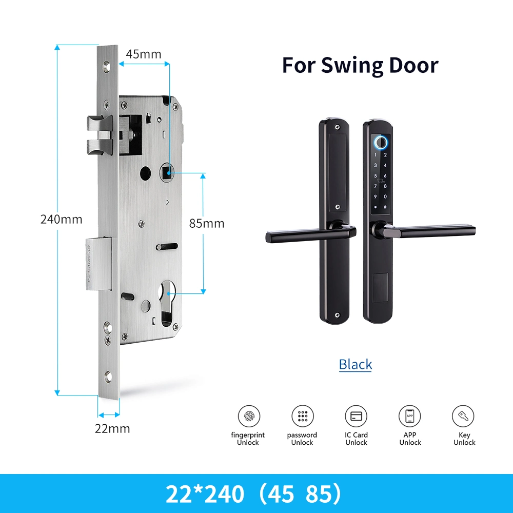 Stainless Steel 304 Fingerprint Password Keyless Entry Smart Lock Tuya APP