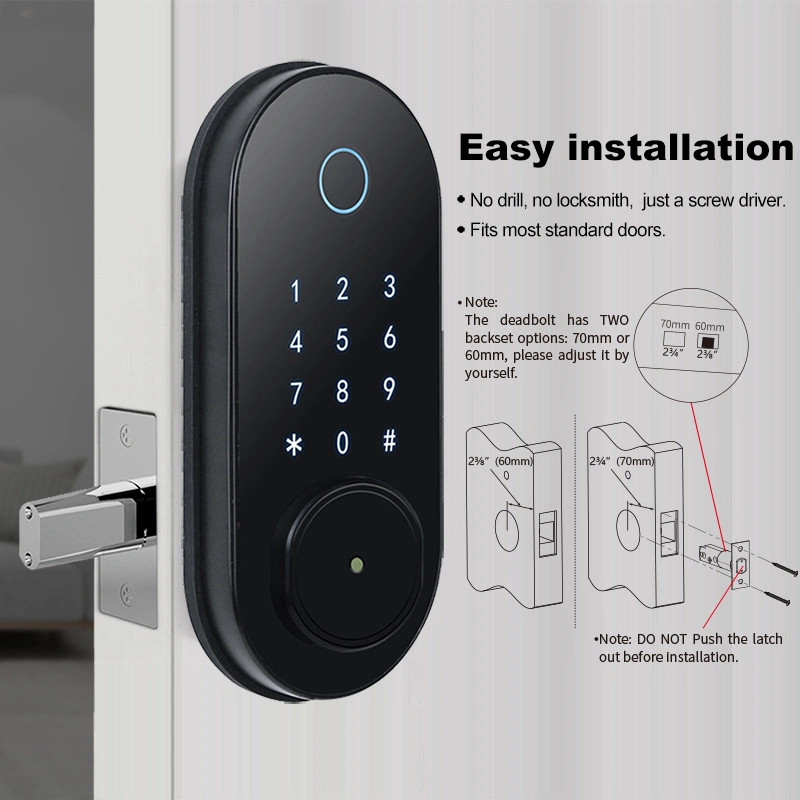 Security Front Door Smart Door Lock Biometric Fingerprint Digital WiFi Lock Smart Lock