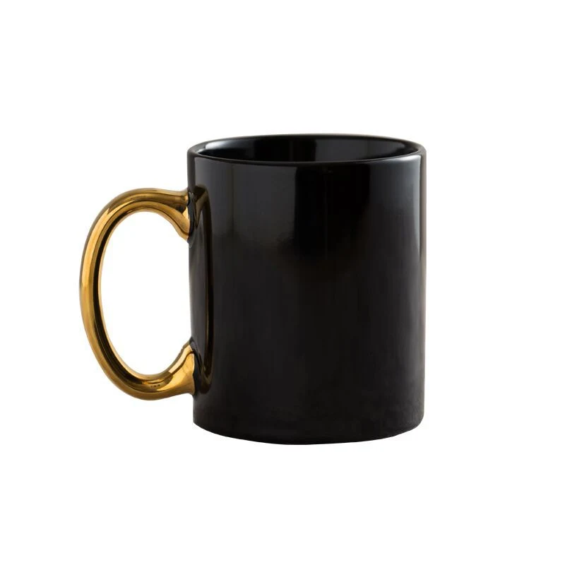 Manufacturers Direct Tracing Golden Handle Ceramic Cup Wholesale Hot Gold Handle with Hand Gift Mug