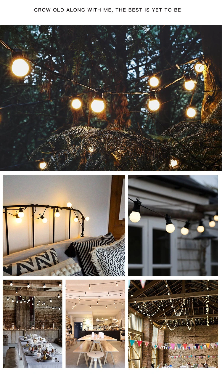 Weatherproof Connectable Hanging G50 Outdoor LED Bulbs String Lights