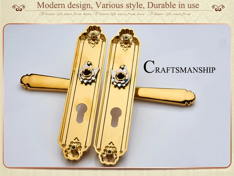 New Design Modern Safety Home Hardware Mortise Door Lock with Brass Lever Door Handle