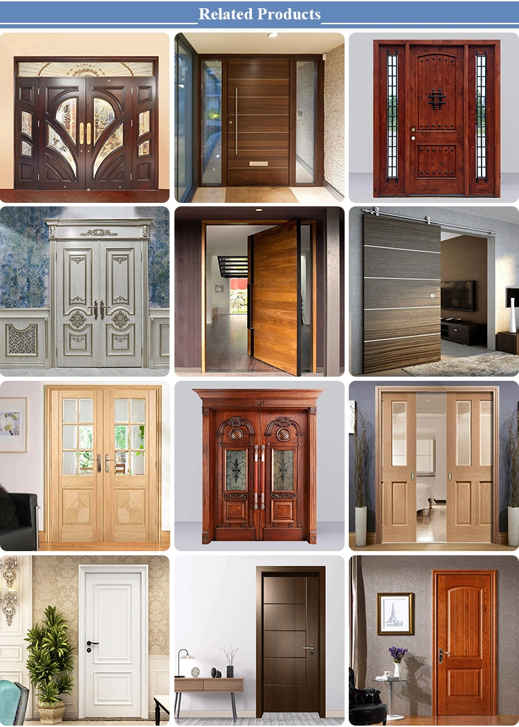 Outdoor Modern Double Solid Wood Door Design Exterior Security Wooden Main Entrance Doors