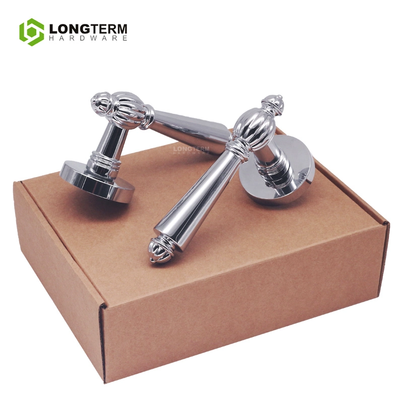 Zinc Alloy Wooden Hotel Bedroom Entry Door Handle European Lever Lock Set