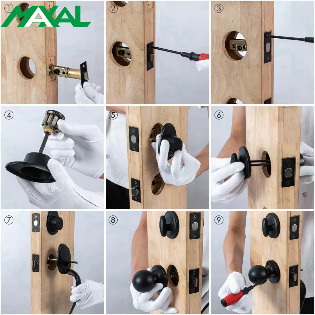 Maxal Chinese Supplier American Standard Grip Handle Door Lock with Leverset