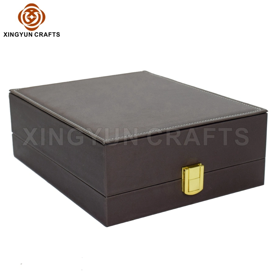 Custom High Quality Double Door Style Box Wooden Jewelry Packaging Gift Box with Golden Lock