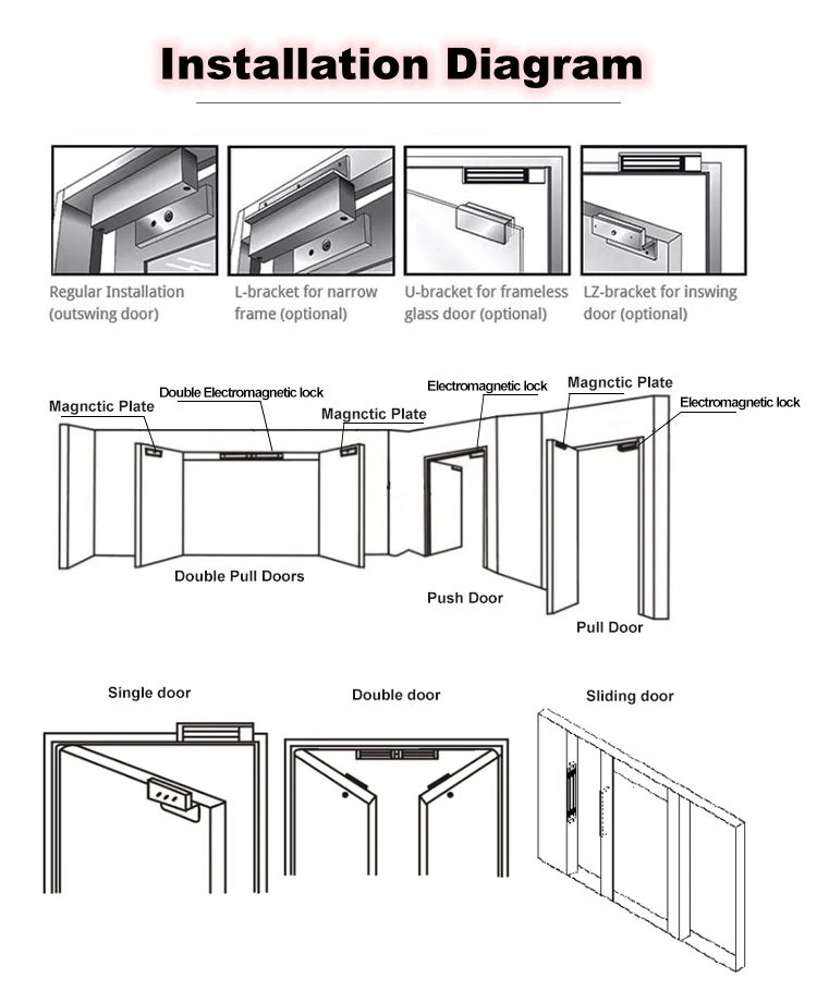 60kg Single Door Electromagnetic Lock 12V for Metal Cabinet Glass Wooden Door