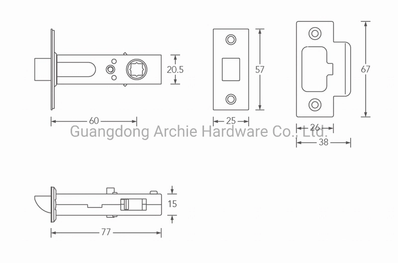 (C01 Series) Luxury Brass Copper Bedroom Bathroom Washroom Golden Korea Privacy Handle Lever Door Lock