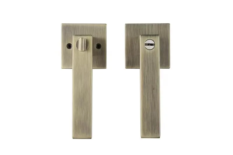 Square Privacy Bathroom Door Lever Set Heavy Duty Door Lock Handle