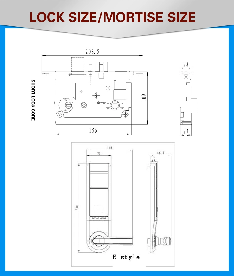 New! Smart Card Big Handle Stainless Steel Wiredrawing Apartment Door Lock (BW803SC-E)