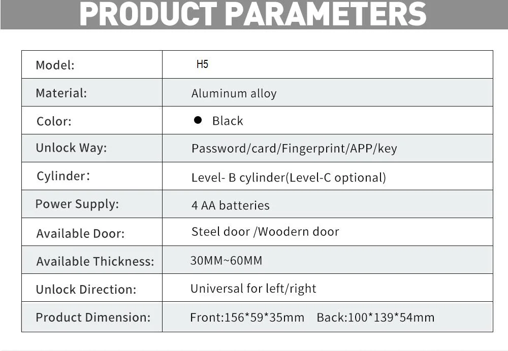 Waterproof Outdoor Fingerprint Lock Ttlock Smart WiFi Gate Door Rim Lock Remote Control