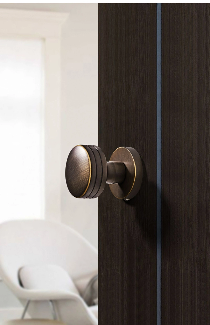 Koppalive Brass Door Handle Invisible Lock Round Interior Passage Privacy Door Knob