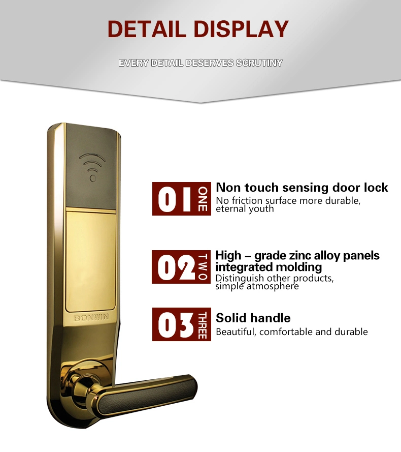 New! Smart Card Big Handle Stainless Steel Wiredrawing Apartment Door Lock (BW803SC-E)