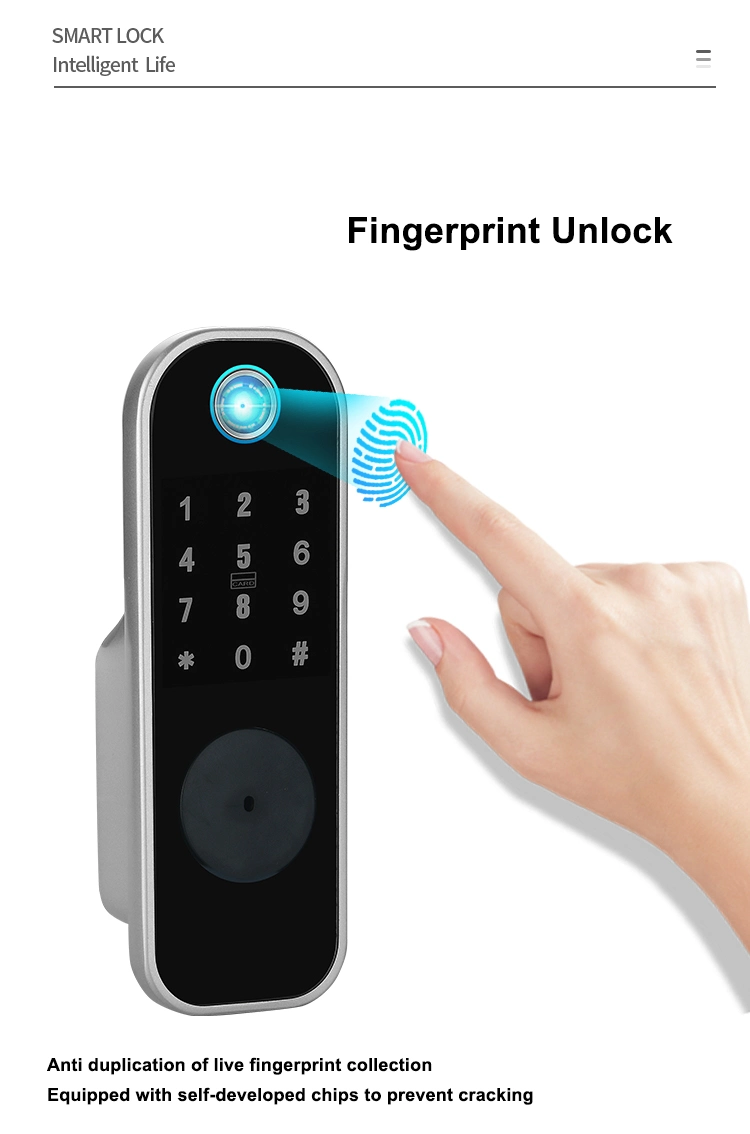 Home Apartment Tuya Tt Lock APP Smart Lock Waterproof Fingerprint Biometric Keypad Digital Door Lock