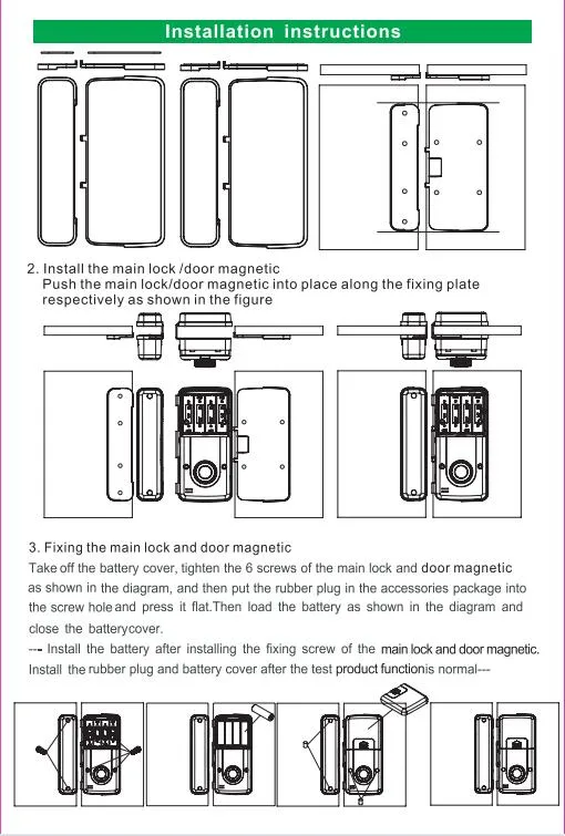 OEM/ODM Safety Aluminum Sliding Glass Lock Frameless Door Smart Fingerprint Face Recognition Door Lock