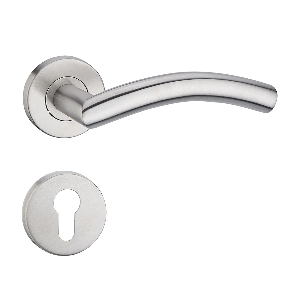 Modern Minimalist Internal Door 304 Stainless Steel Tube Lever Type Door Handles Hotel Office Bathroom Glass Interior Door Handle Door Hardware