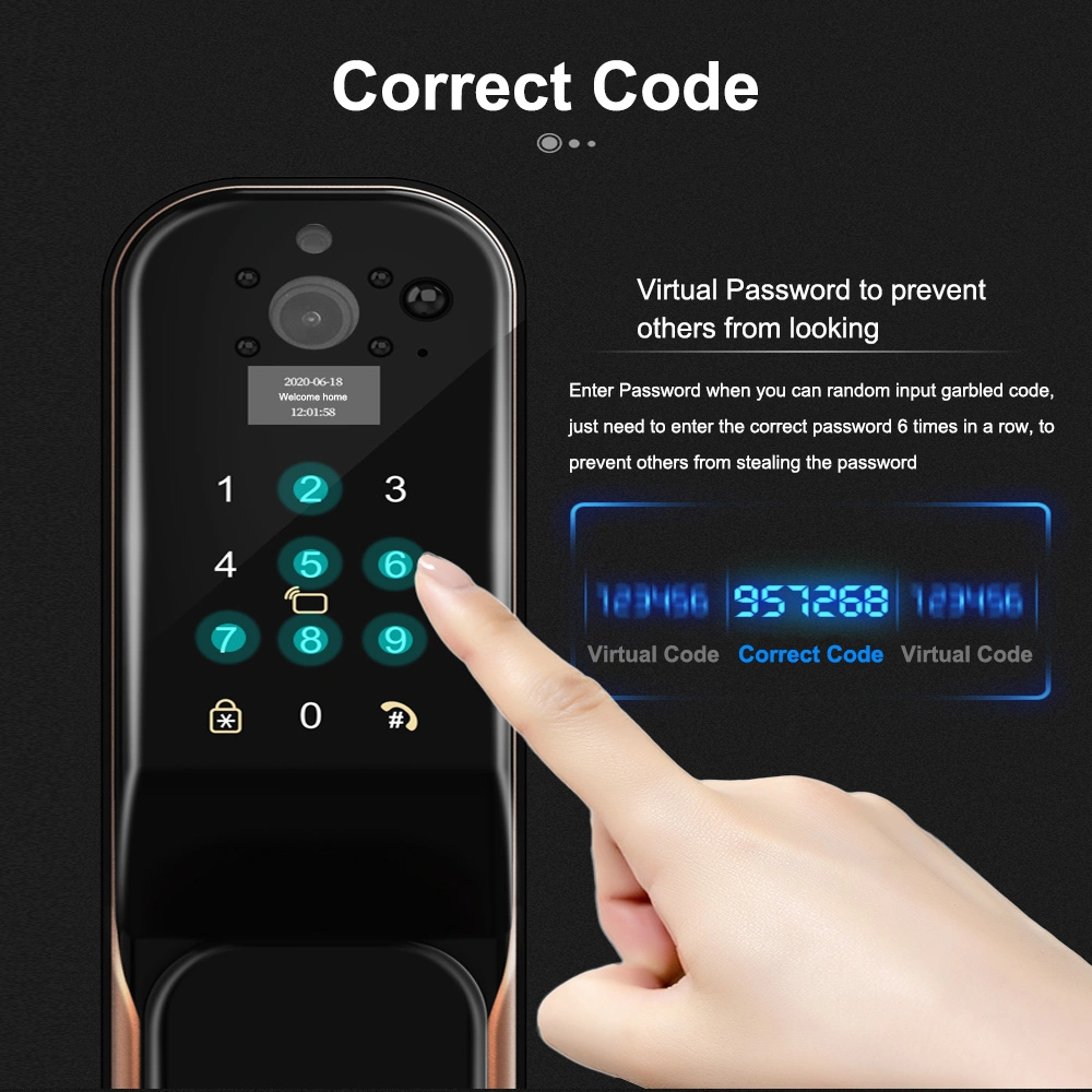 Anxinshi Door Lock Smart WiFi APP Access Control Fingerprint Card Door Lock Tuya Smart Lock Face Recognition Voice Lock