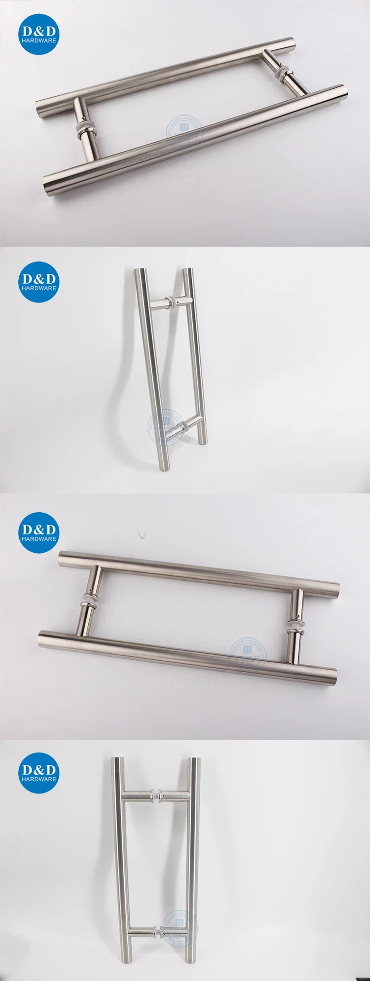 Stainless Steel Decorative Commercial Door Accessories Lock Back to Back Handle Bathroom Shower T Bar Tube Sliding Double Side Hardware Glass Door Pull Handle