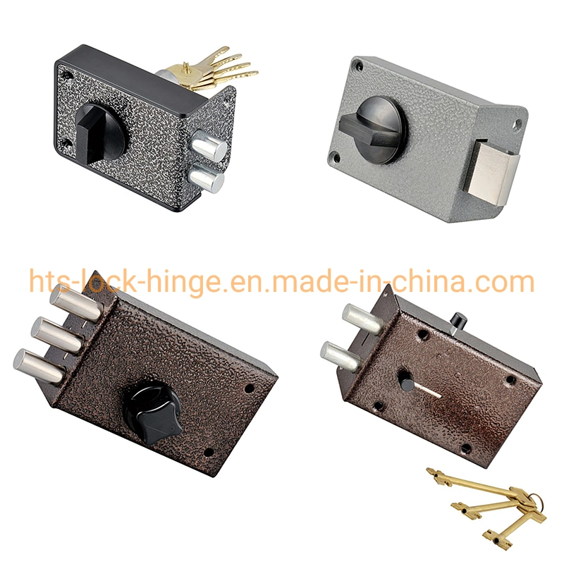 Safe Lock Home Products Hardware Door Rim Lock with Cylinder Square Round Bolt Roller Latch by Right&Left Hand Ironor Stainless Steel Rim Door Lock