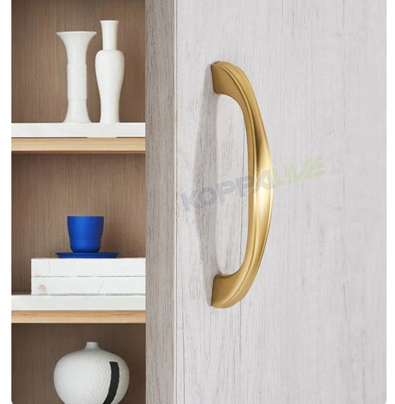 Koppalive Minimalist Matte Black and Gold Hardware Brass Kitchen Cabinet Door Handles