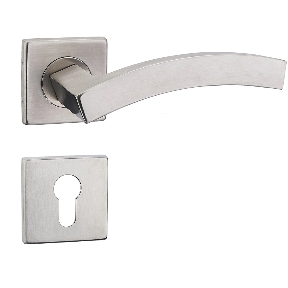 Modern Minimalist Internal Door 304 Stainless Steel Tube Lever Type Door Handles Hotel Office Bathroom Glass Interior Door Handle Door Hardware