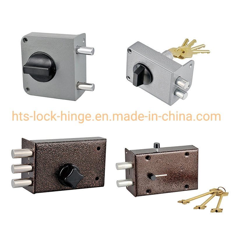 Safe Lock Home Products Hardware Door Rim Lock with Cylinder Square Round Bolt Roller Latch by Right&Left Hand Ironor Stainless Steel Rim Door Lock